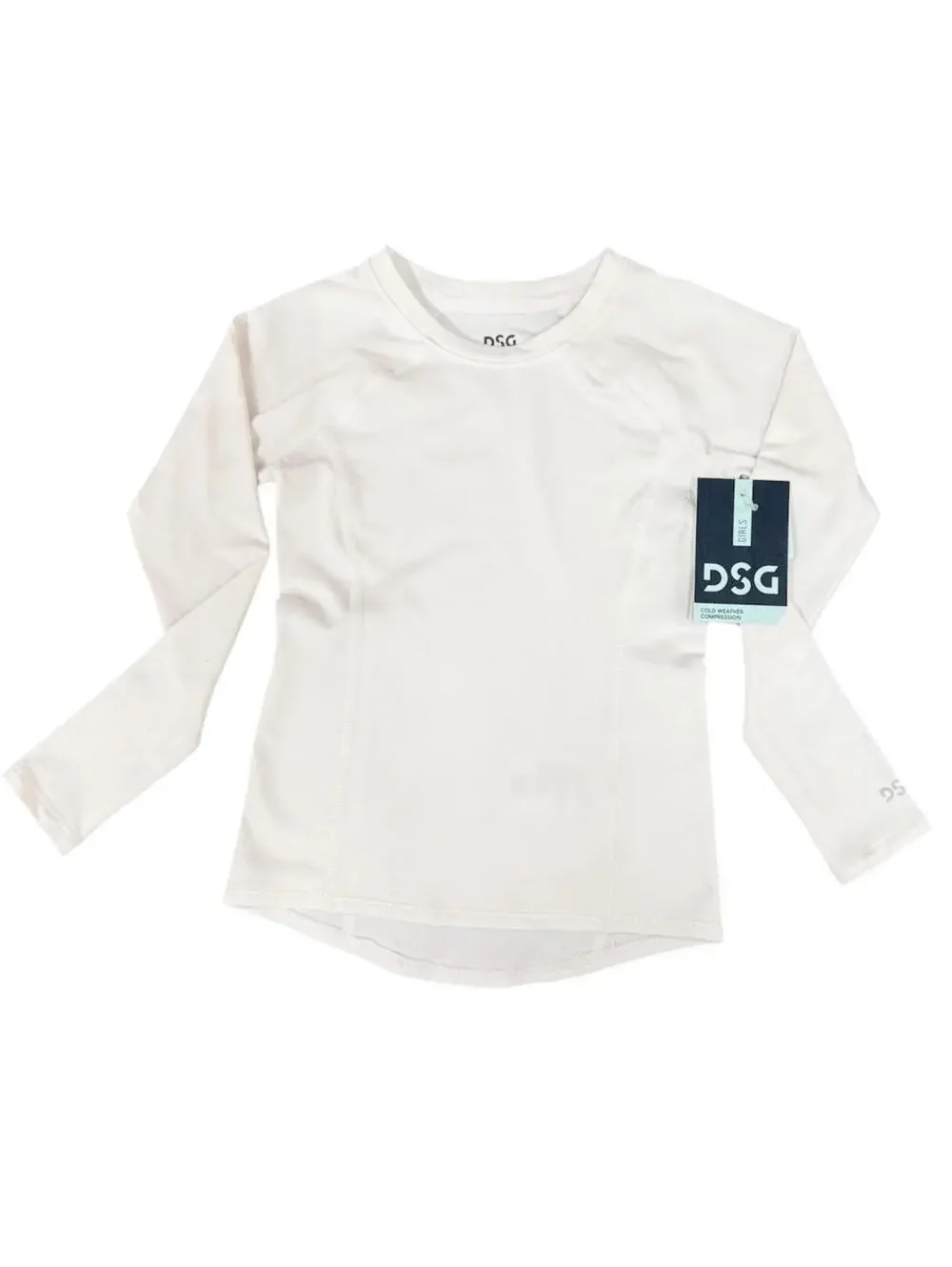 (C207) DSG Girls Cold Weather Compression Shirt Top 2XS Pure White Base Layer